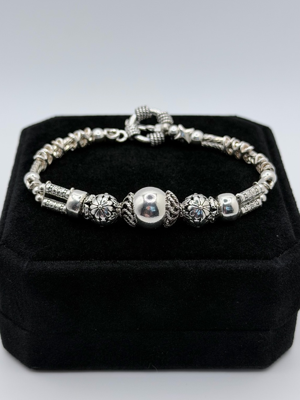 🥀PERSEPHONE #018 Sterling Silver .925 Artisan Bracelet 7.5” Heavy🥀